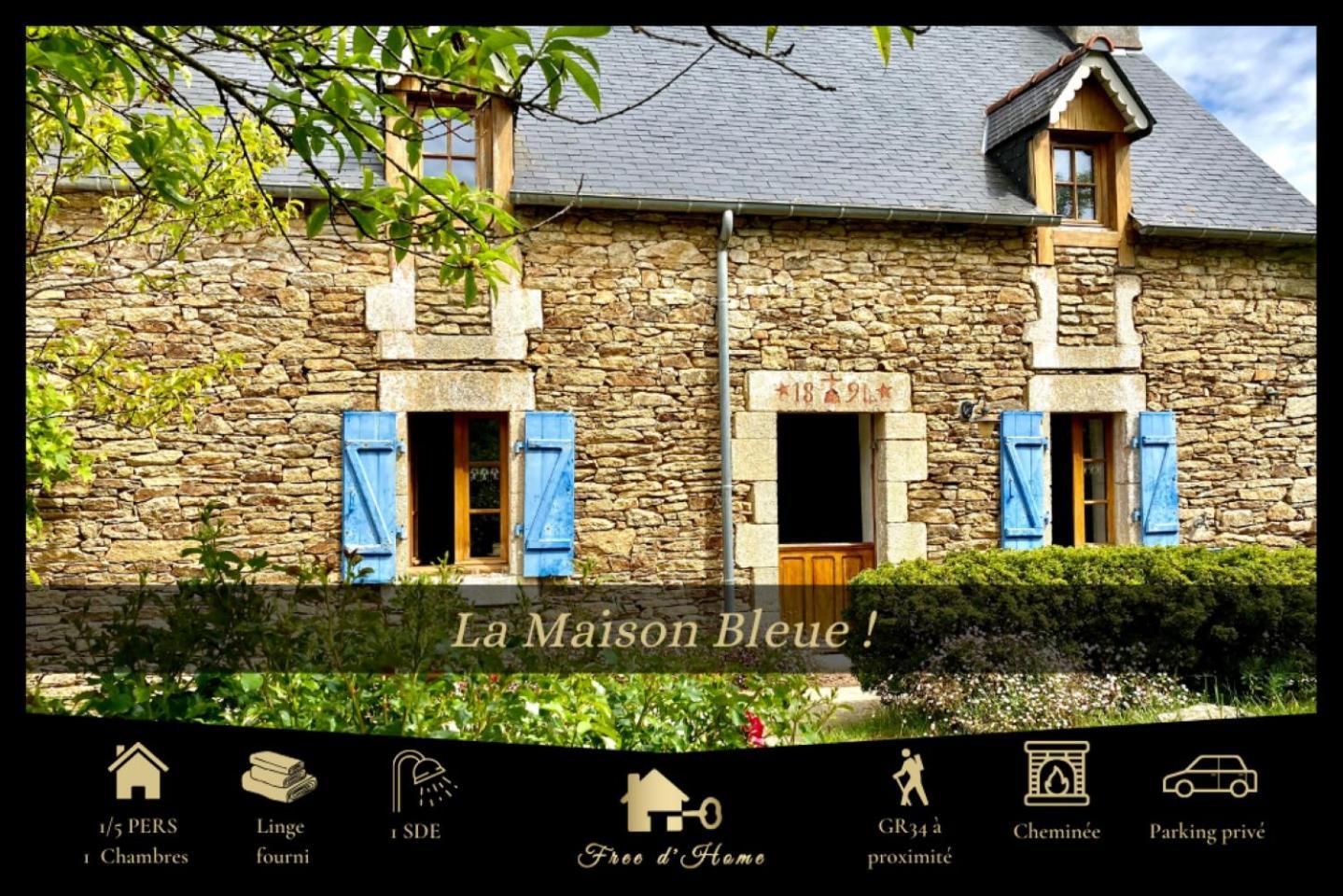LA MAISON BLEUE,authenticité, nature, simplicité, 2-5 personnes, Moëlan sur Mer Exterior foto
